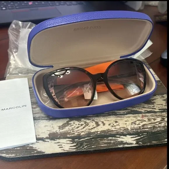 NWT Emilio Pucci 58MM Cat Eye Logo Silhouette Sunglasses  display picture 1
